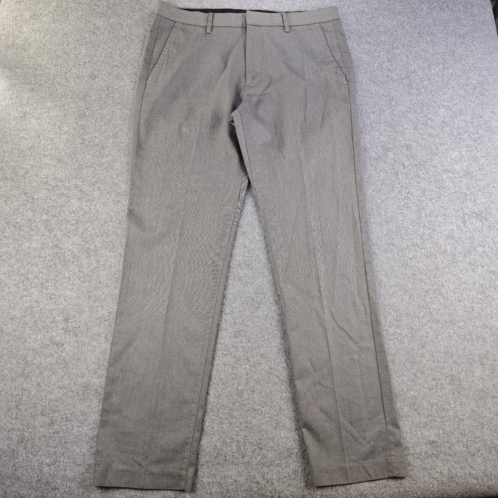 Bonobos Friday Pants Mens 33x32 Gray Flat Front Slim Fit Stretch Straight
